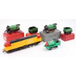 Various items: two M1 green 0-4-0 locos (one E) (one G); one with 3435 tender green (VG-BE);