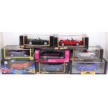 8 mixed 1/18th scale diecasts, with examples including a Chrono Lotus Elise 1997, a Maisto Special