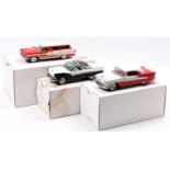 A collection of three Franklin Mint 1/24 scale diecast vehicles to include a 1955 Ford Fairlane