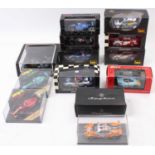 One tray containing a collection of mixed 1/43 scale racing diecasts to include HPI Racing, Onyx,
