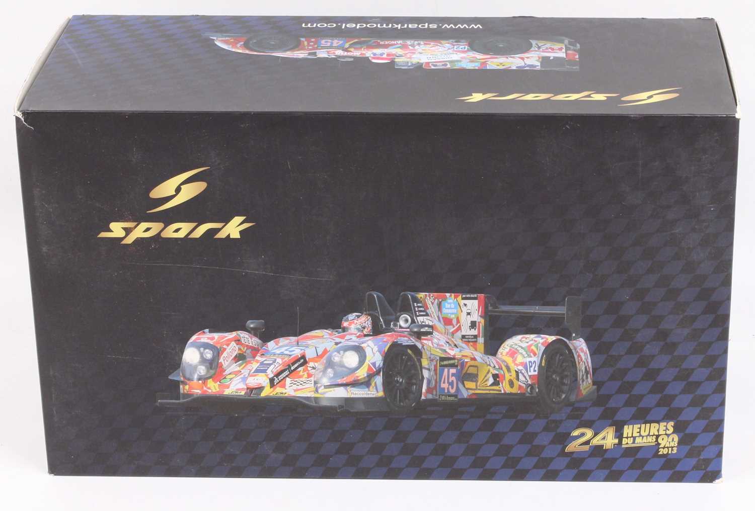 A Spark Models No. 18S096 1/18 scale model of a Morgan-Nissan Oak Racing No. 45 Le Mans 2013 race