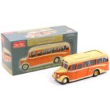 A Sunstar limited edition 1/24 scale diecast model of a Bedford OB yellow way motor service coach,