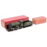 1937-41 Hornby clockwork 4-4-0 ‘Eton’ loco & tender, white lined olive green, 900 on small cab-