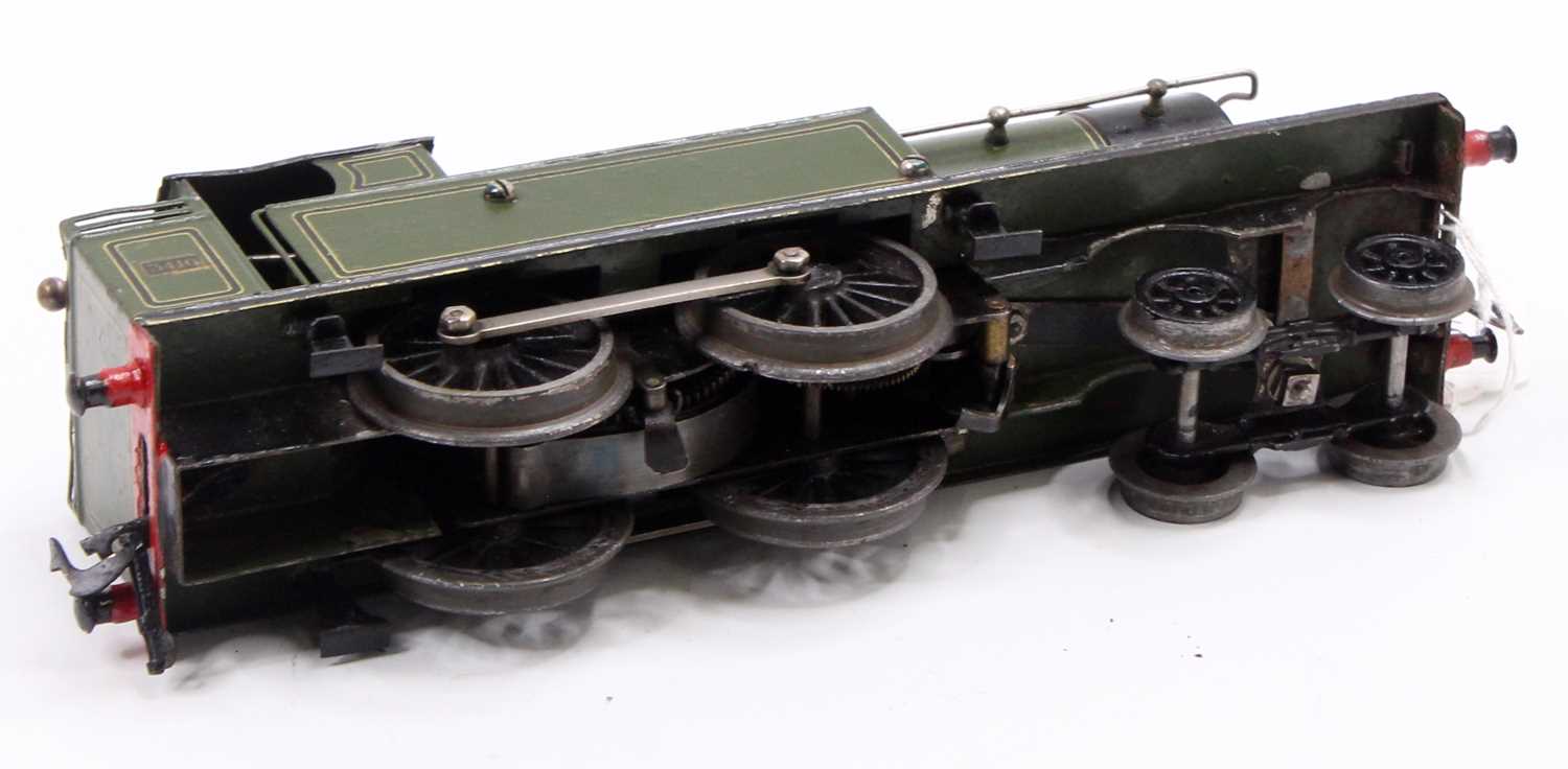 Believed to be a modified Bing clockwork 4-4-0 tank loco running no.3410 olive green lined black & - Image 3 of 3