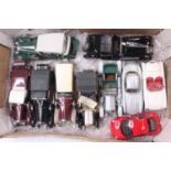 A collection of 10 various Franklin Mint 1/18th and 1/24th scale diecast vehicles, with examples