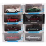 Minichamps 1/43rd scale group of 8 diecasts with examples including a Mercedes 350 SL, a Mercedes