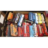 A tray of mixed tinplate and diecast vehicles, to include Corgi