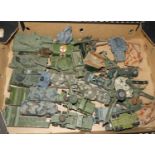 A box of mixed vintage military related diecast, to include Dinky Toys and Corgi