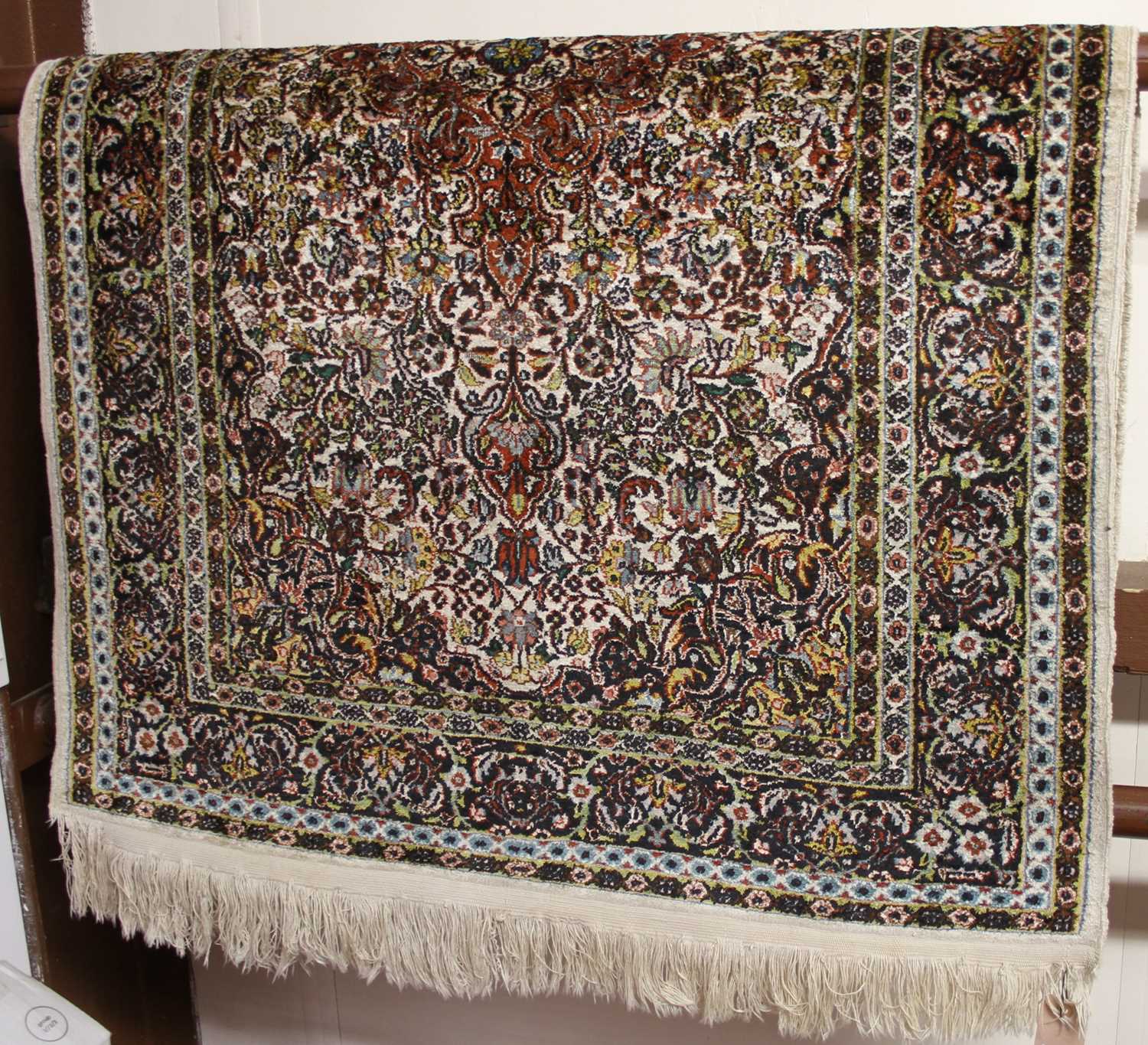 A Persian woollen heavy floral ground Tabriz rug, 150 x 94cm