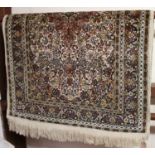 A Persian woollen heavy floral ground Tabriz rug, 150 x 94cm