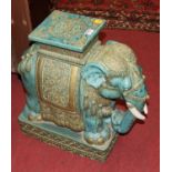 A contemporary Indian glazed stoneware elephant garden seat, h.54.5cm