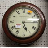 A Victorian and later mahogany circular dial clock, the repainted dial signed Camerer Cuss & Co