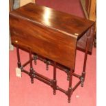 A 19th century mahogany spiderleg Sutherland table; together with a 19th century mahogany and