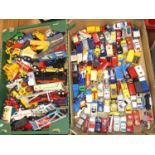Two trays of mainly Matchbox Majorette and similar scale diecast vehicles