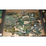 One tray of mixed playworn Dinky, Britains and similar military diecast