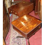 A 19th century rosewood low pedestal single drawer occasional table; together with a 19th century