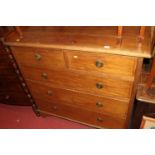 An Edwardian mahogany and chequer strung squarefront chest of two short over three long drawers, w.