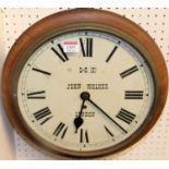 A Victorian mahogany circular railway clock, the dial signed B-R (S) John Walker London, with