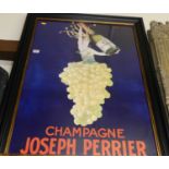 A reproduction advertising print for Joseph Perrier Champagne, 82 x 58cm