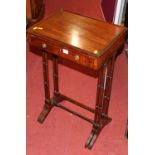 An early 20th century mahogany nest of two occasional tables, the smaller having single frieze