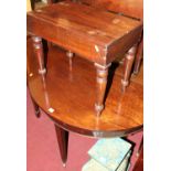 A 19th century mahogany demi-lune side table; together with a Victorian mahogany commode stool (2)