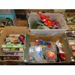 Two trays of mainly modern release collectables, to include Red Venom aircraft, war gaming