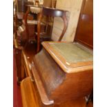 A pair of Victorian mahogany hinge topped commode stools, each on turned supports, w.44cm;