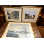 RM Bolton - six various gilt framed landscape prints