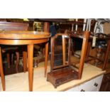 A mahogany silver table, with raised pierced border, w.62cm; together with a mahogany floral