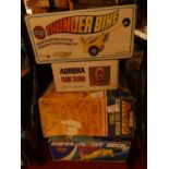 A quantity of mixed vintage toys to include an Airfix Super Flight Deck, an Airfix Thunder Bike, a