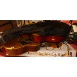 A collection of various acoustic guitars to include Classic JuniorHerald guitar has various marks