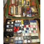 Two trays of mixed modern release diecast, to include Solido, Lledo Days Gone, Matchbox Models of