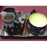 A collection of metal ware and ceramics to include a Victorian copper over sized mug, height 23cm