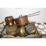 A collection of Victorian and later copper and brassware