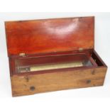 A 19th century mahogany cylinder music box, width 48cmIn working condition.Teeth appear to be