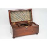 A 19th century mahogany twin compartment tea caddy, width 31cm