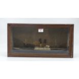 A 20th century diorama of a steam boat, h.22cm