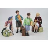 A collection of four Royal Doulton figurines to include The Boy Evacuee HN3202 No. 6186, The Girl