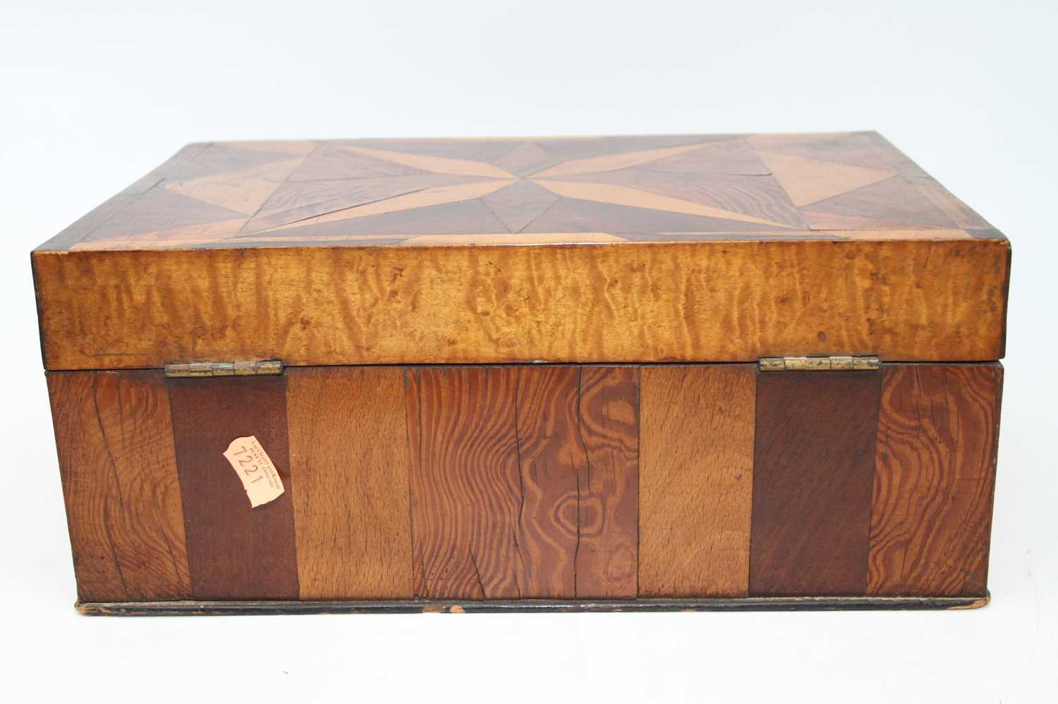 A 19th century specimen wood parquetry inlaid box, with hinged lid, w.30cm - Image 5 of 6