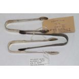 A pair of George III silver sugar tongs, maker William Eley, William Fearn, and William Chawner,