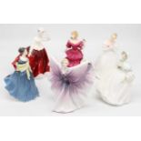 A collection of six Royal Doulton porcelain figures of ladies to include Jessica, and Jennifer,