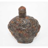 A Chinese carved resin scent bottle, height 9.5cm