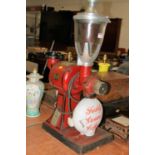 A vintage Hobart cast iron coffee grinder, model No. E2120, height 76cm