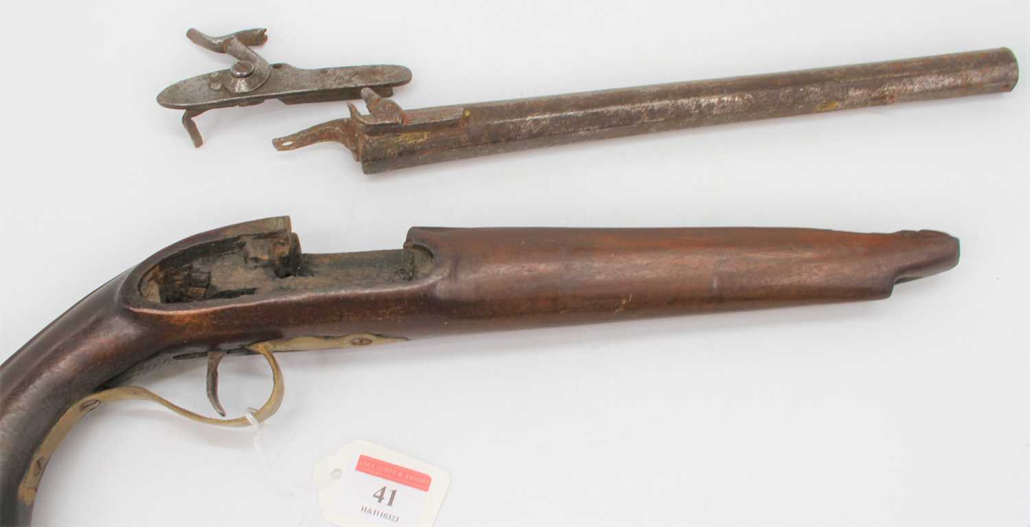 A 19th century percussion pistol (a.f)Not functioning. In relic condition. - Image 3 of 3