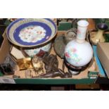 A collection of ceramics to include a Victorian Copeland vase, a Chinese porcelain dish etcChinese