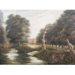 John Sheppard - Christchurch Park, Ipswich, oil on board, inscribed verso, 24.5 x 33cm