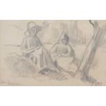 Maximilien Luce (1858-1941) - Bessy, Yonne, pastel and sepia watercolour, signed and titled lower