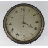 Young of London - a George III mahogany cased wall clock, having a signed 12" silvered Roman dial