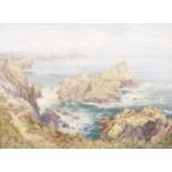 George Hodgson (1847-1921)- The Lion Rock, Kynance Cove 1908, watercolour, signed lower left, 54 x