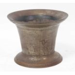A bronze mortar, of good size and undecorated waisted form, dia.36cmn, h.27cm